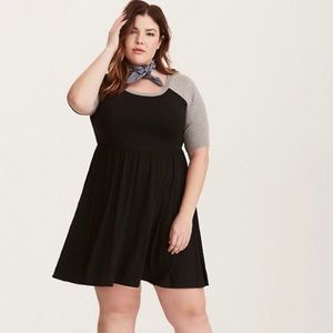 Torrid Mini Jersey Raglan Sleeve Skater Dress